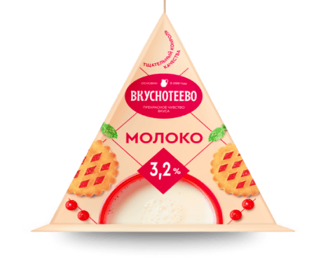 Молоко "Вкуснотеево" ультрапастеризованное 200мл 3,2% (Россия)