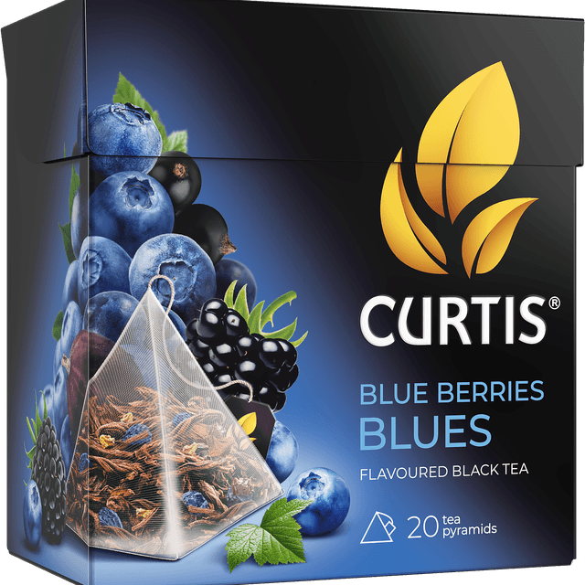 Упаковка чая Curtis Blue Berries Blues, 20 пирамидок, ароматизированный чёрный чай