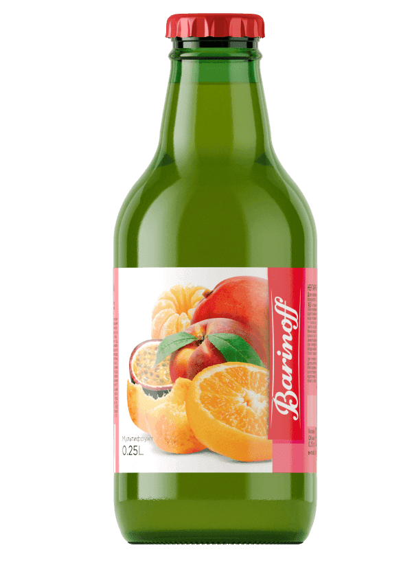Сок «Barinoff» Мультифрукт 0,25 л в стеклянной таре (Россия)