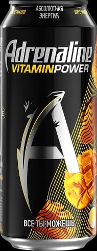 Энергетический напиток "Adrenaline Rush" Манго, 0,449 л ЖБ (Россия)