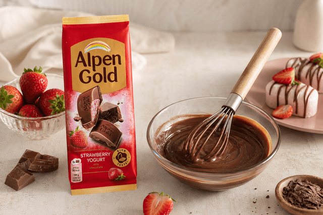 Шоколад Alpen Gold Клубнично Йогуртовая Начинка 80г: 2. Растопленный шоколад для десертов