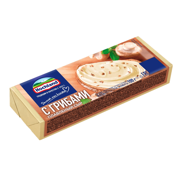 Сыр "Hochland" 100г*6 блоч ПЛАВ. С ГРИБАМИ (Россия)