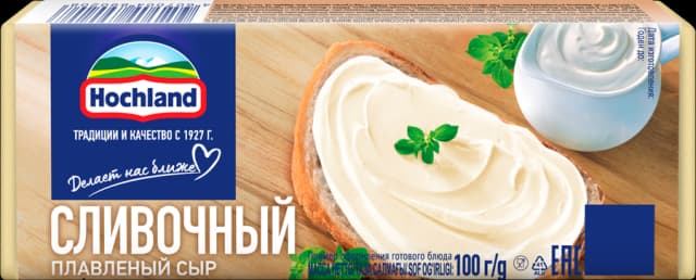 Сыр "Hochland" 100г*6 блоч ПЛАВ. СЛИВОЧНЫЙ (Россия)