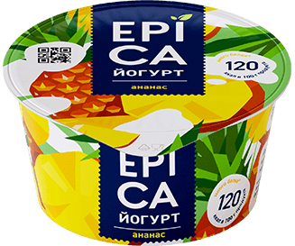 Йогурт "Epica" с ананасом 130г (Россия)
