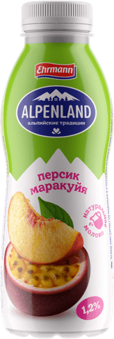 Йогурт "Alpenland" Персик Маракуйя 1,2% 420г (Россия)