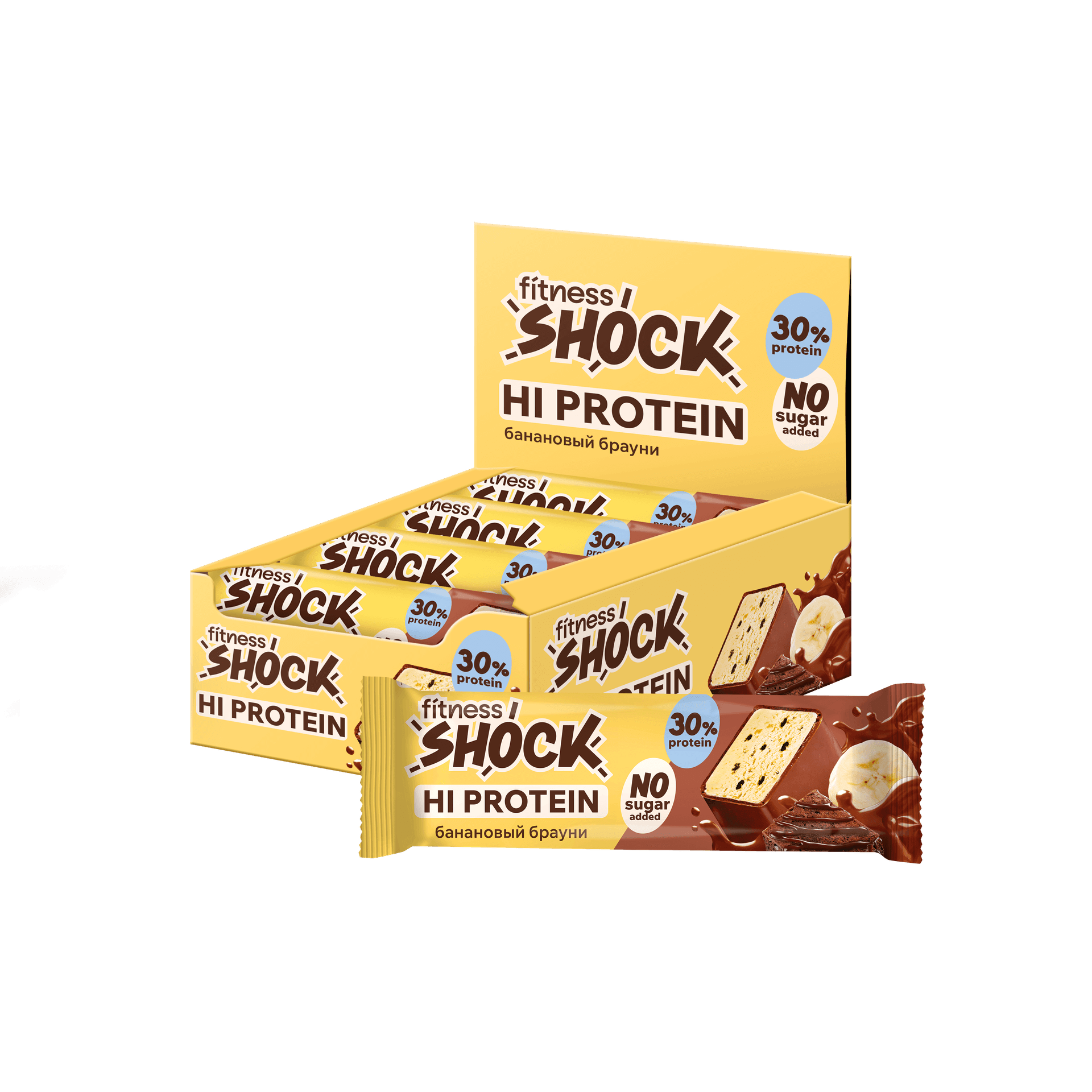 Батончик "Fitness Shock" Банановый протеин б/с 50г (Россия)