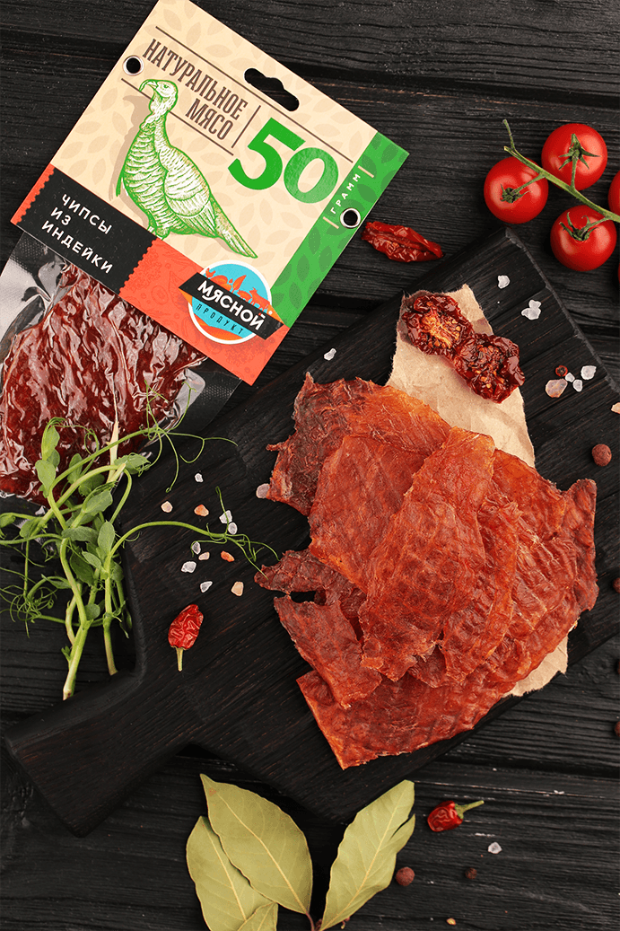 МЯСНОЙ ПРОДУКТ Мясные чипсы 50гр из Индейки