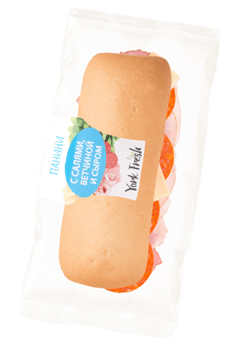 "York Fresh" Панини с мортаделлой, моцареллой и чесн.соусом айоли 200г (Россия)