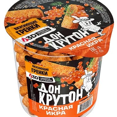 Сухарики"Дон Крутон" со вкусом красной икры 100г (Россия)