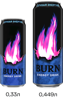 Энергетический напиток "Burn" Сочная Энергия 0,449л ЖБ (Россия)