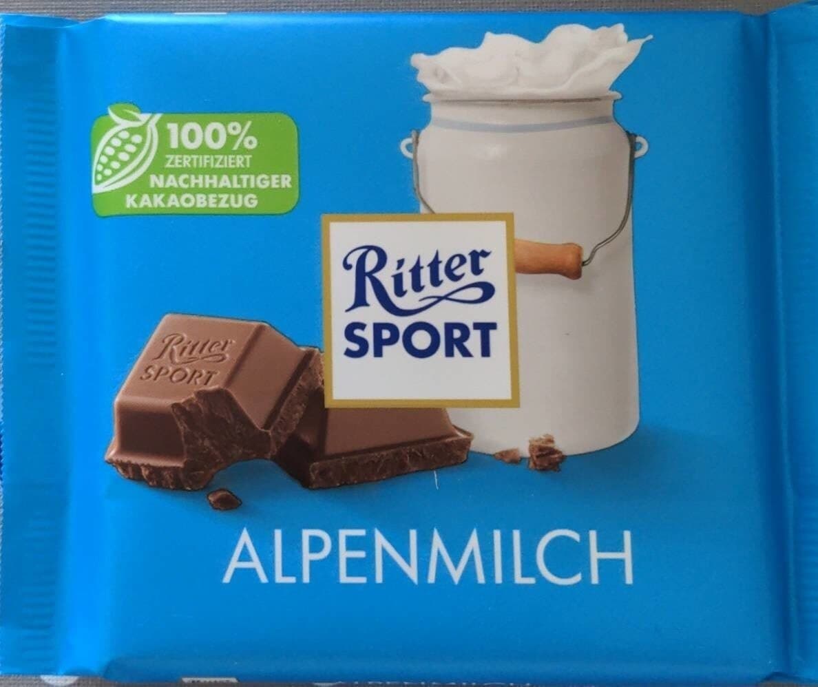 Шоколад молочный "Ritter Sport" Альпийское молоко 100г