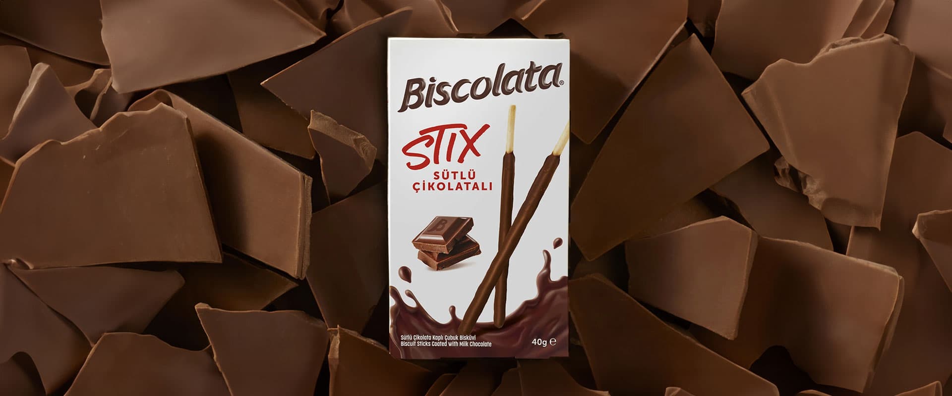 Палочки "Biscolata" Молочный шоколад 40г