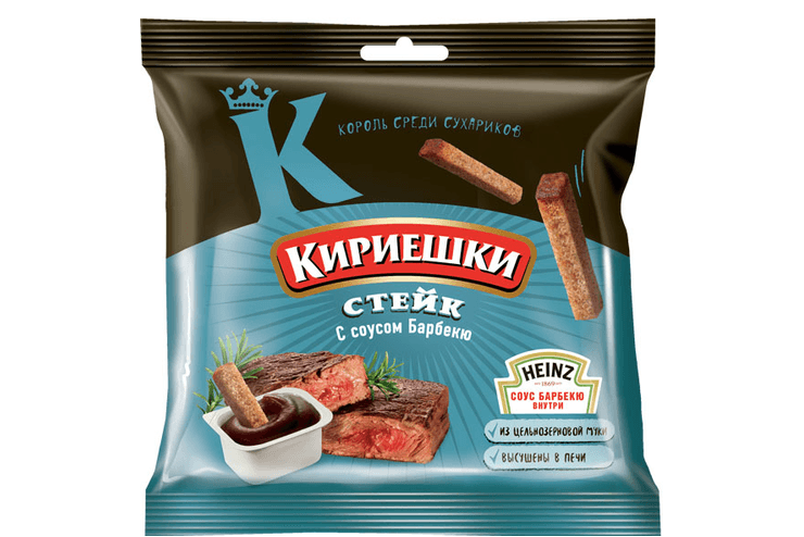 Сухарики "Кириешки" стейк с соусом BBQ 60+25г (Россия)