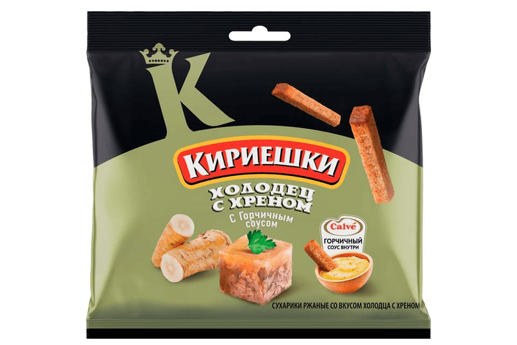 Сухарики "Кириешки" Холодец хрен с горчицей 60+25г