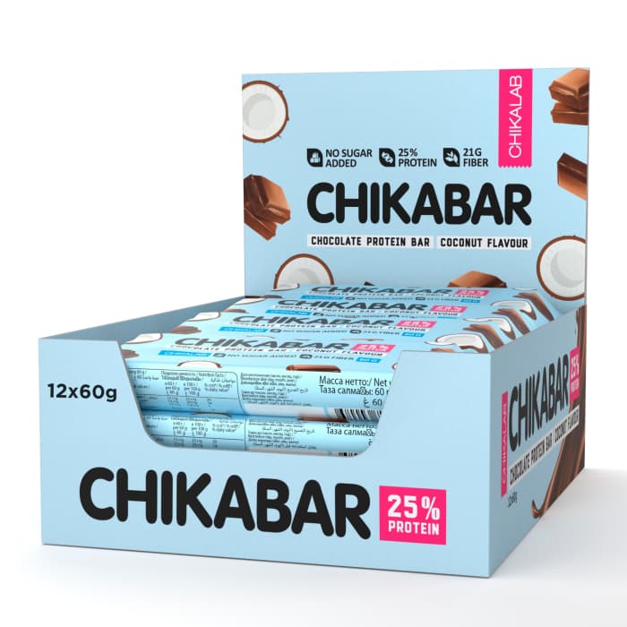 Батончик "Chikalab" глазированный с кокосом 60г (Россия)