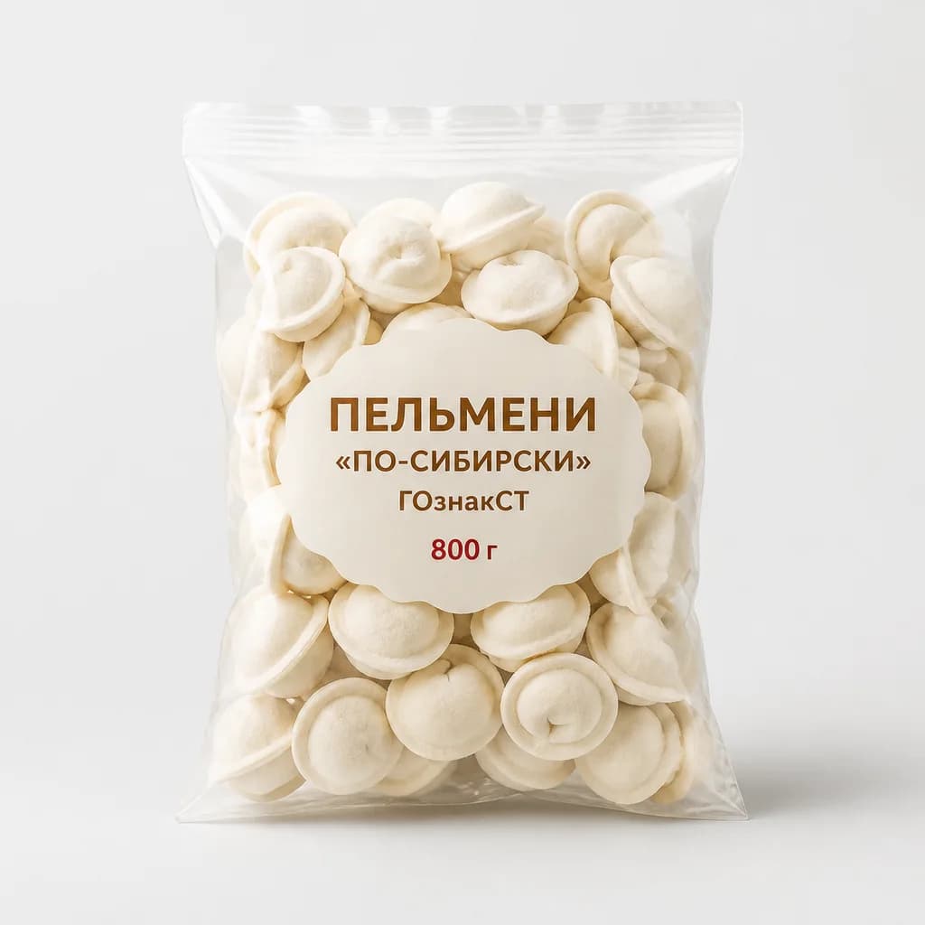 Пельмени «По-сибирски» ГОзнакСТ 800г (Россия)