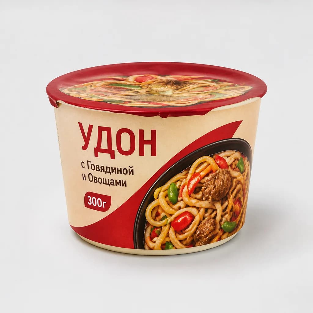 Удон " Главобед" с Говядиной и Овощами 300г
