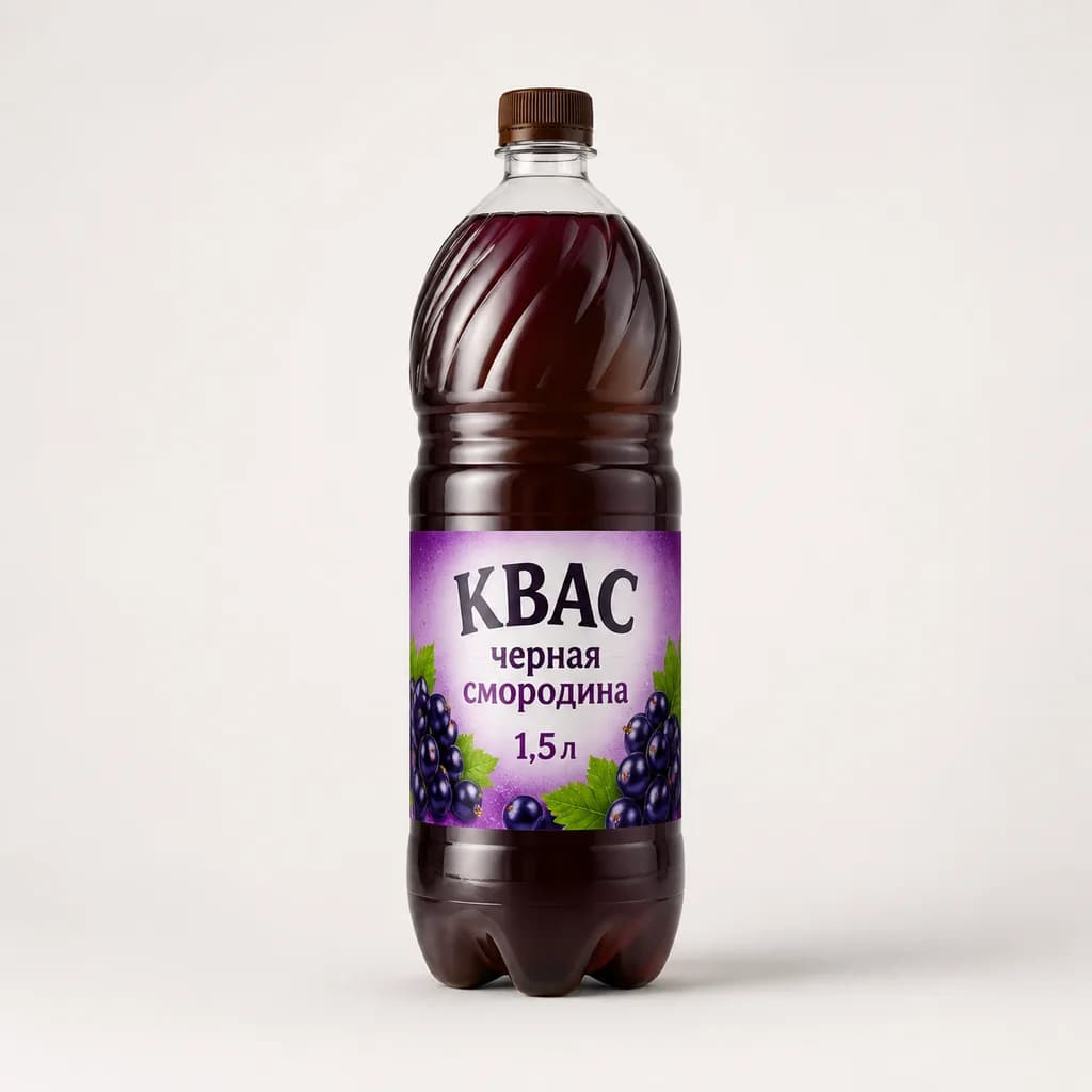 Квас "Вятский черная смородина" 1,5л ПЭТ (Россия)
