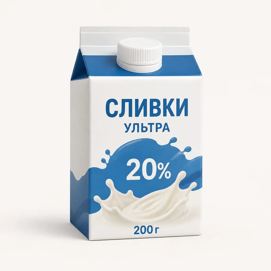Сливки ультра "Иван Поддубный" 200г 20% (Россия)