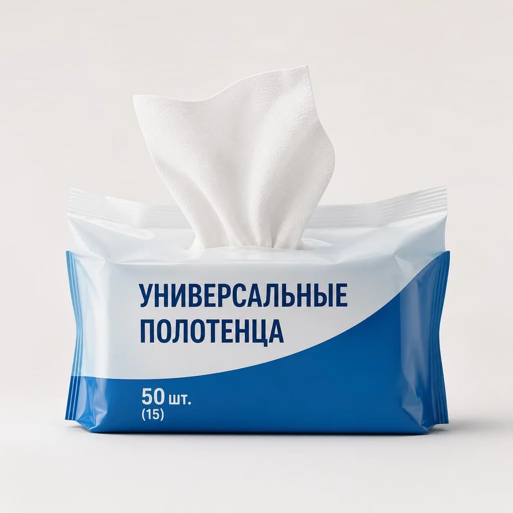Универсальные полотенца Well&Wet 50шт.(15)