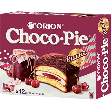 Мучное кондитерское изделие в глазури "Choco Pie Cherry" ("Чоко Пай Вишня")