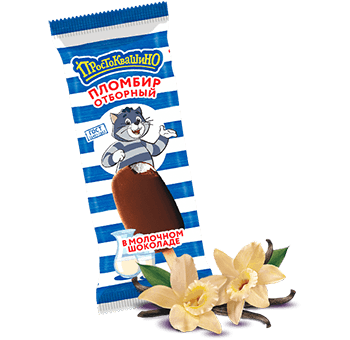 Мороженое пломбир "Простоквашино" в мол. шок. 60г (Россия)