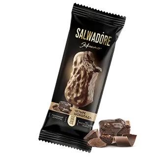 Мороженое Эскимо "Salwadore" 4 шоколада с шок. топл бисквитным печеньем 80г (Россия)