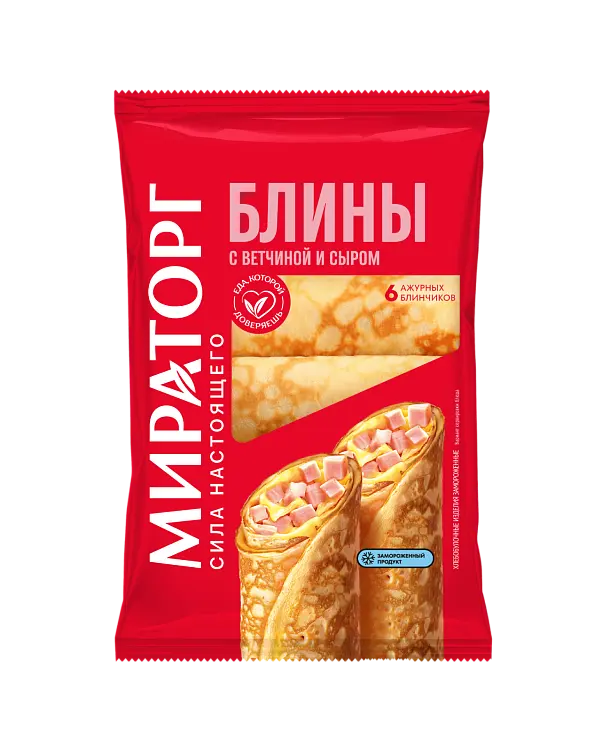 "Мираторг" Блины с сыром и ветчиной 360г (Россия)