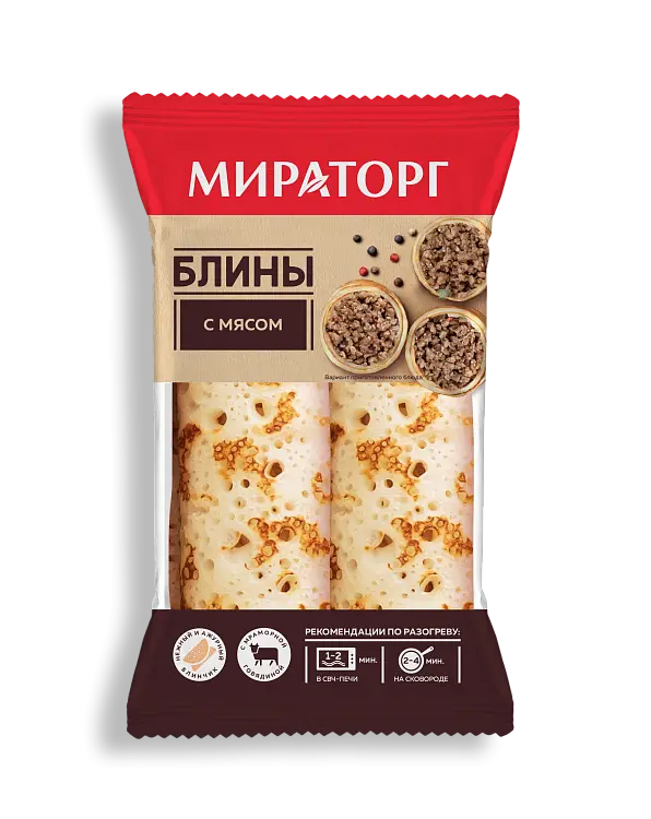 "Мираторг" Блины с мясом лоток 360г (Россия)