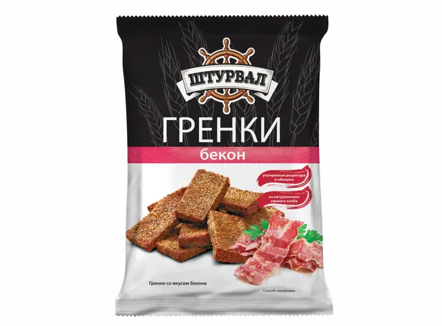 Сухарики ржаные со вкусом бекона 100г (Россия)