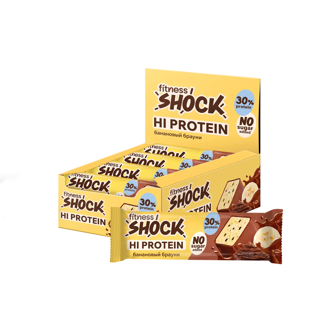 Батончик "Fitness Shock" Банановый протеин б/с 50г (Россия)