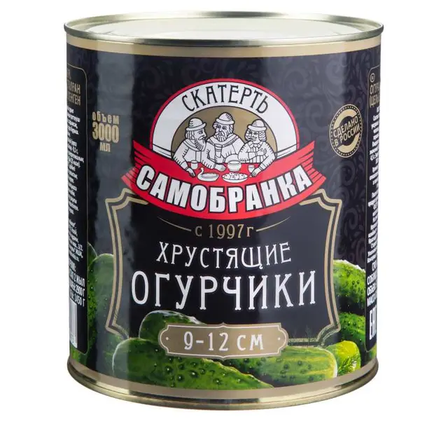 СКАТЕРТЬ САМОБРАНКА Огурчики маринован. хрустящие ст/б 720мл*8шт (пал96) ПК Самобра
