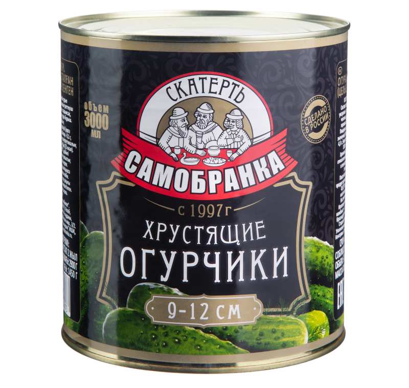 СКАТЕРТЬ САМОБРАНКА Огурчики маринован. хрустящие ст/б 720мл*8шт (пал96) ПК Самобра