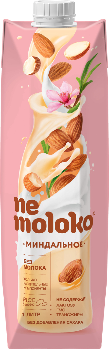 НЕМОЛОКО Напиток Миндальный на рисовой основе 1л*6шт
