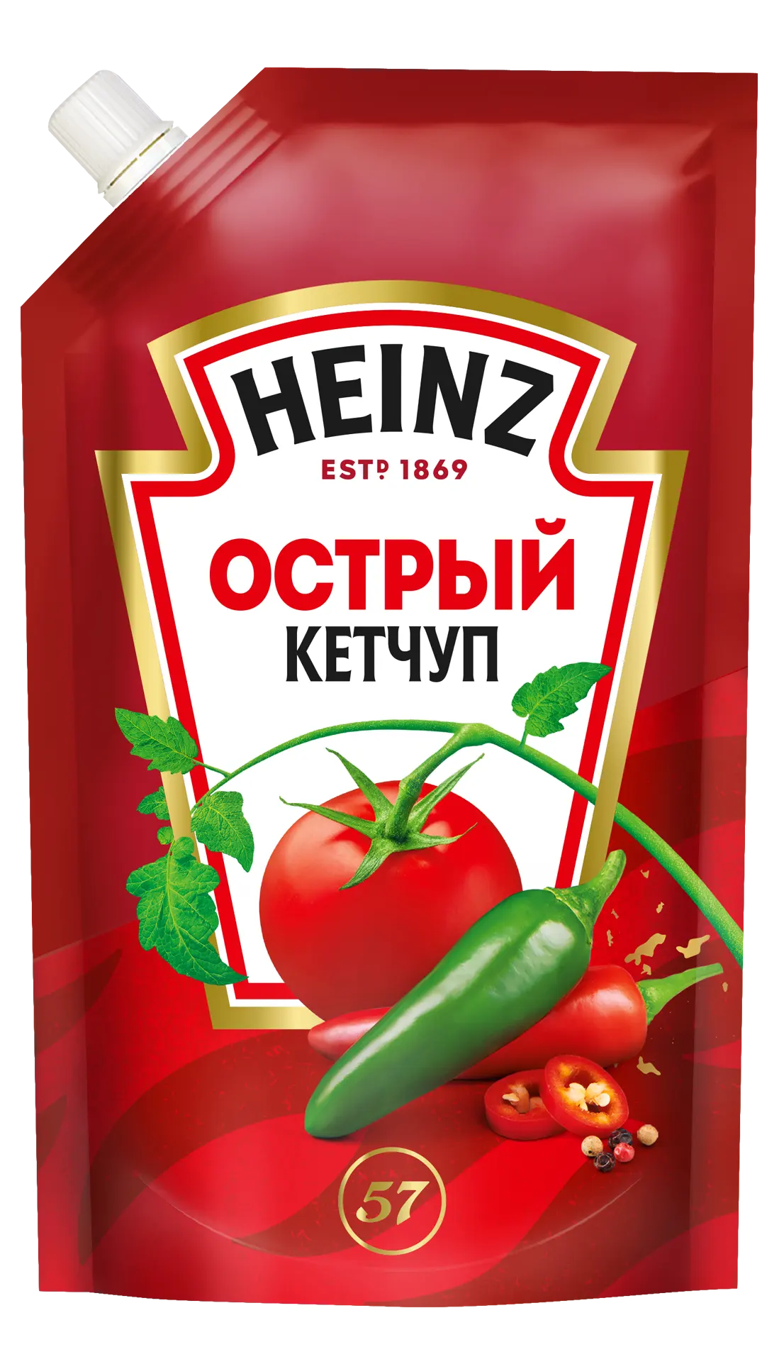 ХАЙНЦ кетчуп 320гр ОСТРЫЙ д/пак 1уп*16шт Хайнц Компани (пал 98)