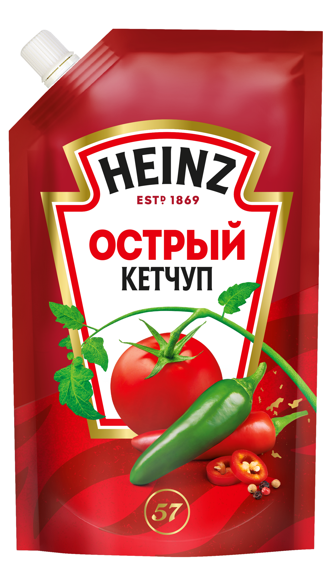 ХАЙНЦ кетчуп 320гр ОСТРЫЙ д/пак 1уп*16шт Хайнц Компани (пал 98)