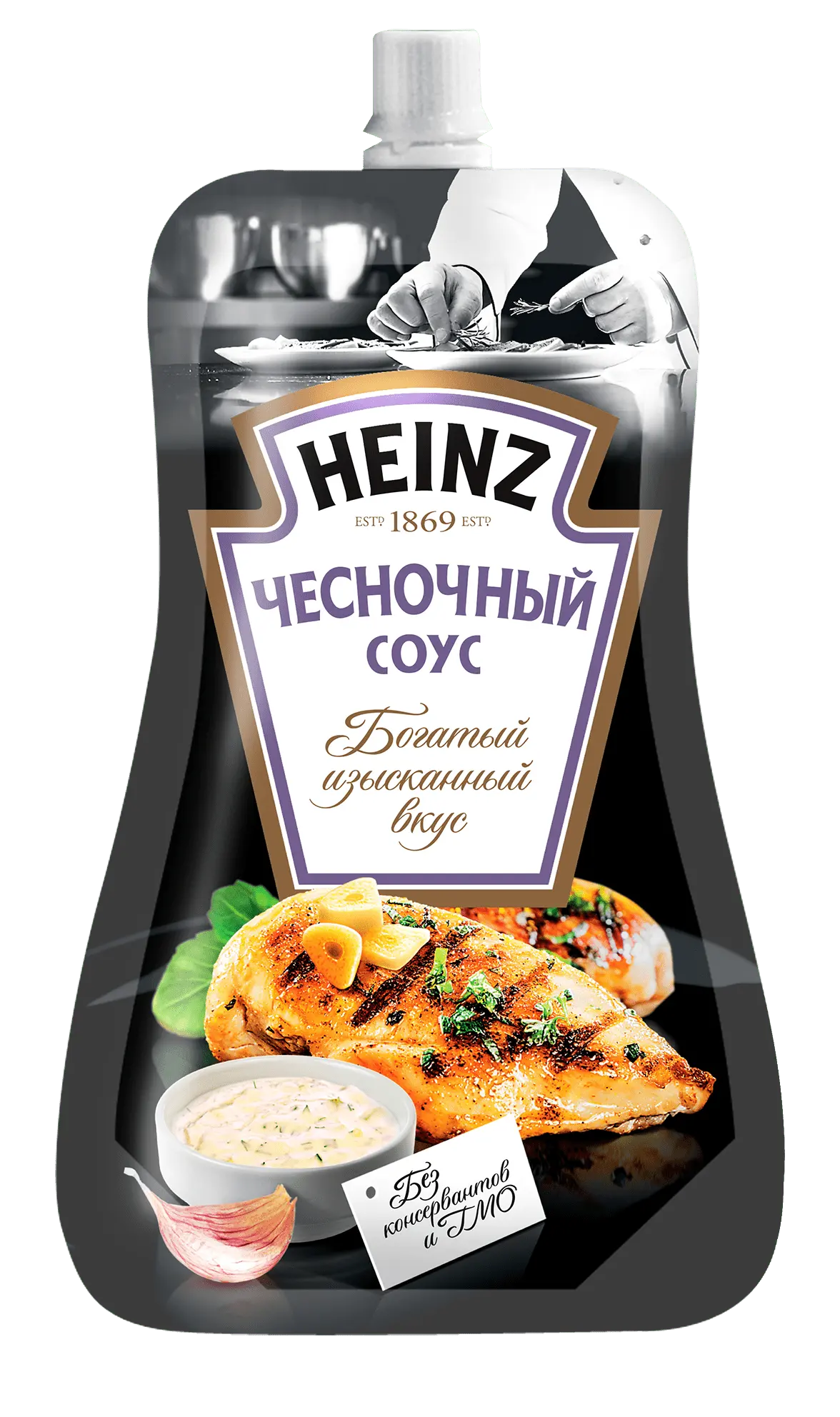 ХАЙНЦ соус 200гр ЧЕСНОЧНЫЙ д/пак 1уп*14шт Хайнц Компани (пал 133)