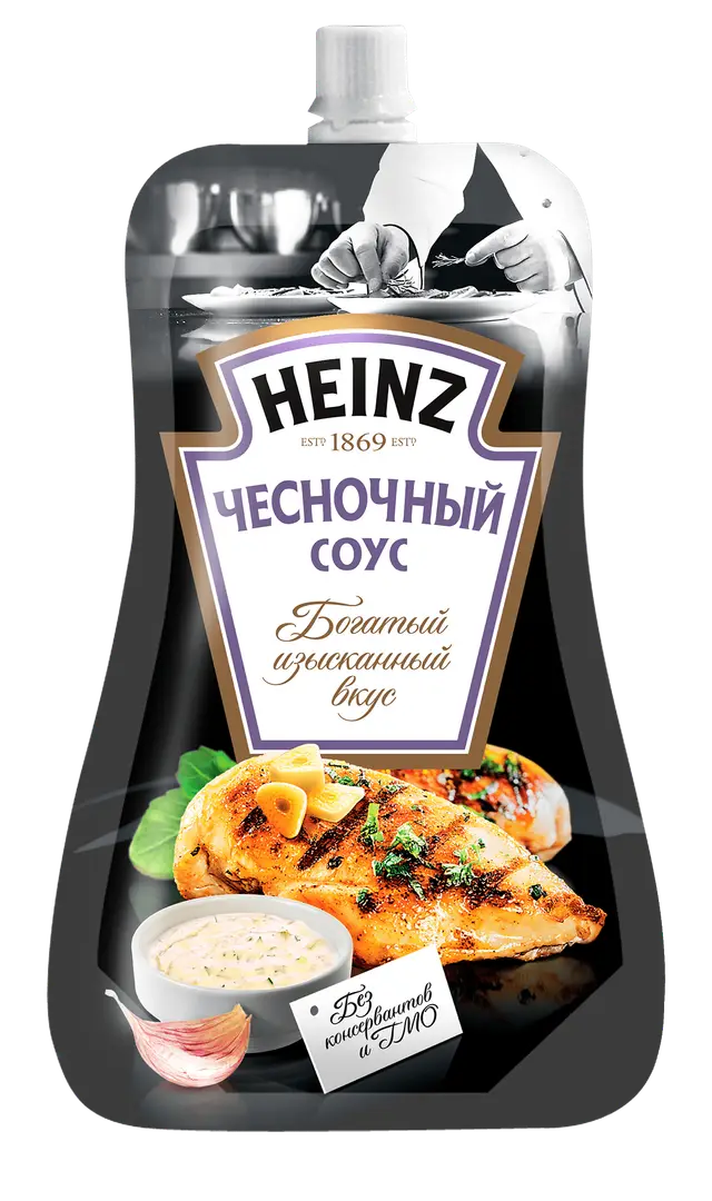 ХАЙНЦ соус 200гр ЧЕСНОЧНЫЙ д/пак 1уп*14шт Хайнц Компани (пал 133)