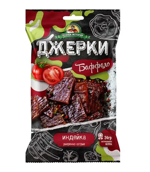 ПЕННЫЕ ИСТОРИИ Джерки из индейки Баффало 45гр*30шт Пенные истории