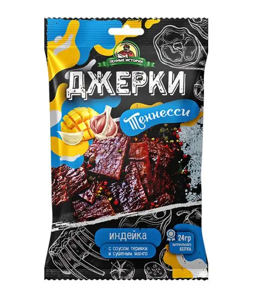 ПЕННЫЕ ИСТОРИИ Джерки из индейки Ранчи Миссури/Теннеси 45гр*30шт Пенные истории
