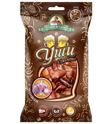 ПЕННЫЕ ИСТОРИИ Ушки свиные с чесноком 80гр*30шт Пенные истории