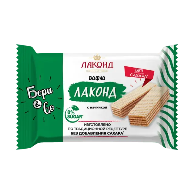 "Лаконд" Вафли Костры Артека, без сахара 145г (Россия)