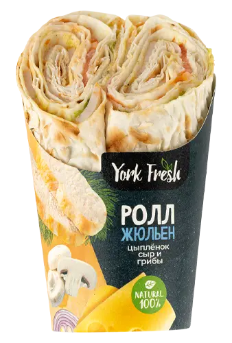 "York Fresh" Ролл с цыпленком сыром и грибами 150г