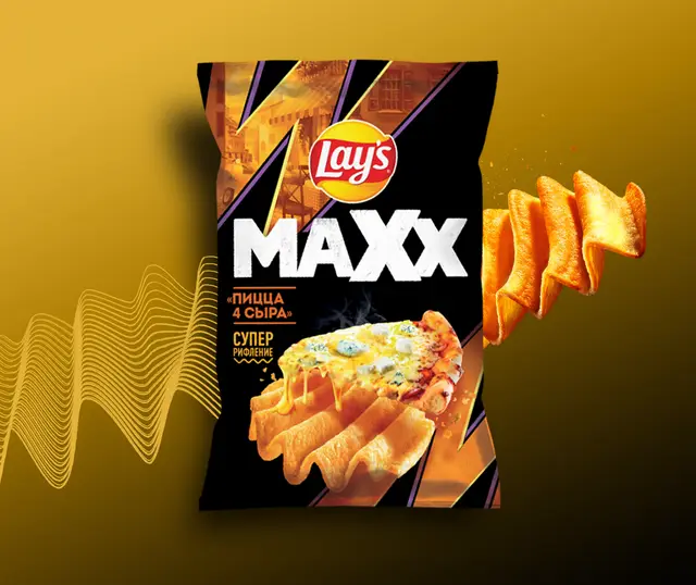 Чипсы "Lays" MAXX Пицца 4 сыра 100г (Россия)