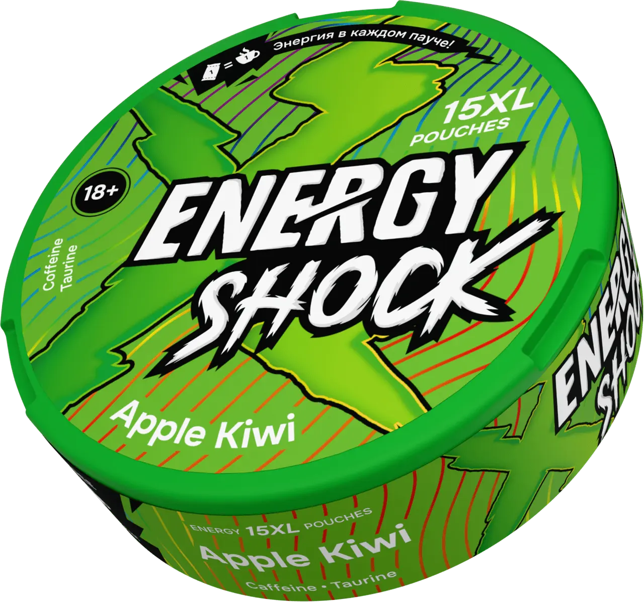 Энергетические паучи " Energy Shok" Apple Kivi 10г (Россия)