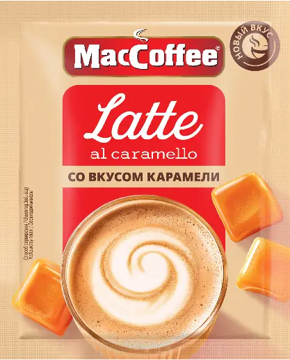 Кофе "MacCoffe" Latte со вкусом карамели 22г (Россия)