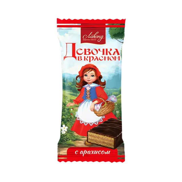 "Лаконд" Конфеты вафельные с арахисом "Девочка в красном" за 1 кг (Россия)