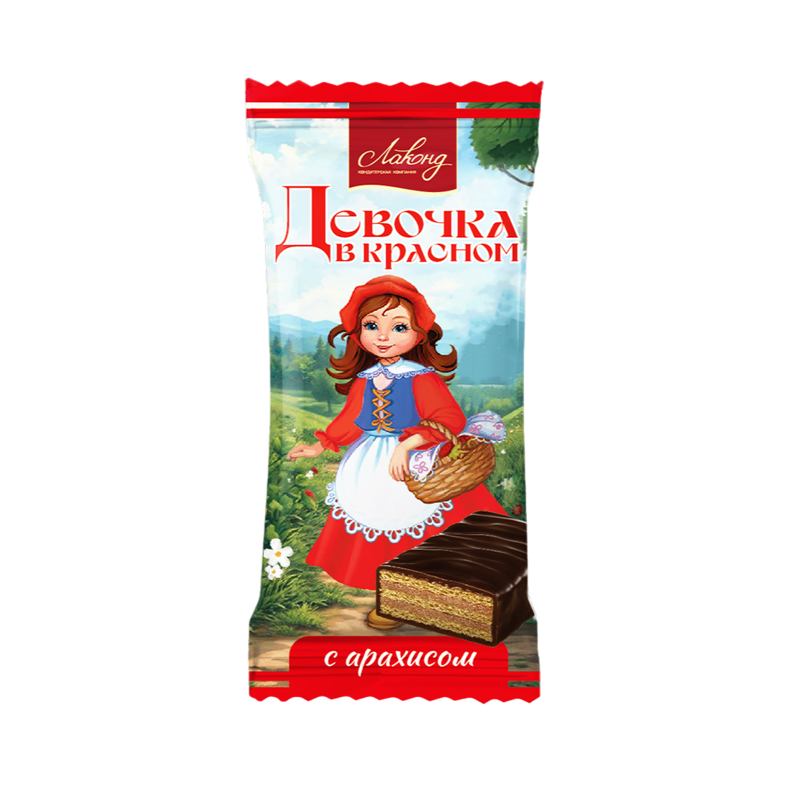 "Лаконд" Конфеты вафельные с арахисом "Девочка в красном" за 1 кг (Россия)
