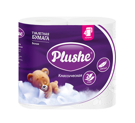 Бумага Туалетная "Plushe" 2сл 4рул