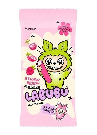 "CHI WA WA" Labubu Карандаш Клубника кислый 75г (Россия)